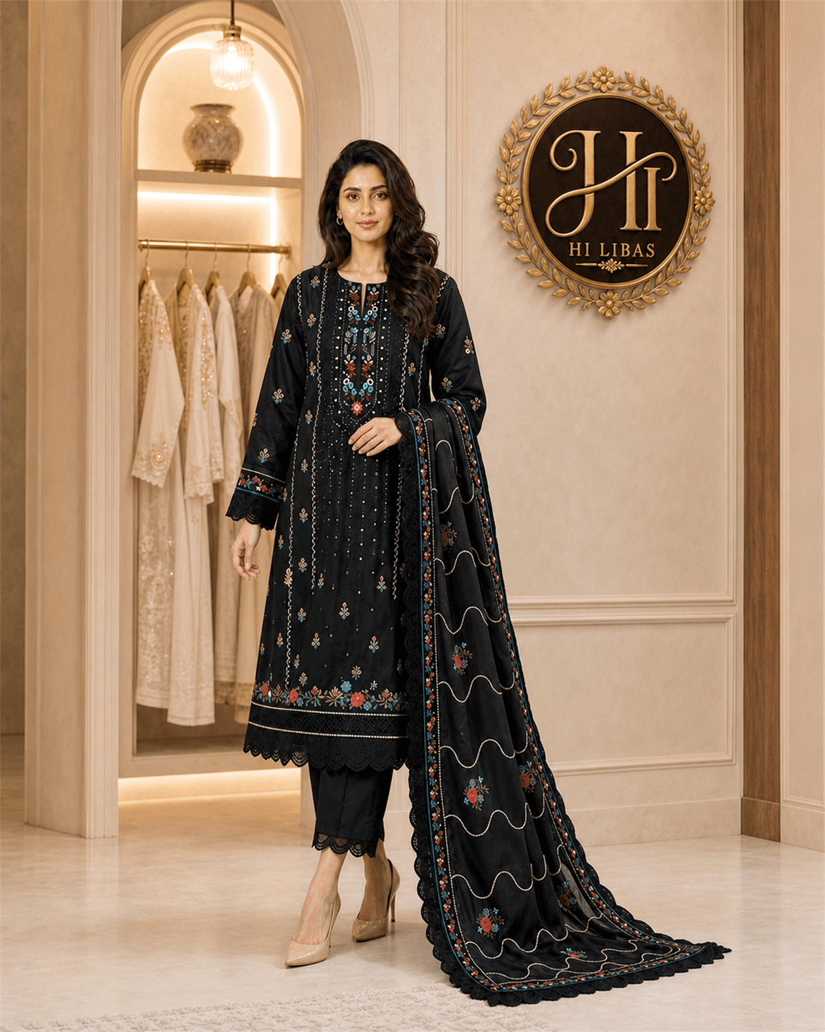 Bin Ilyas Embroidered Suit featured image