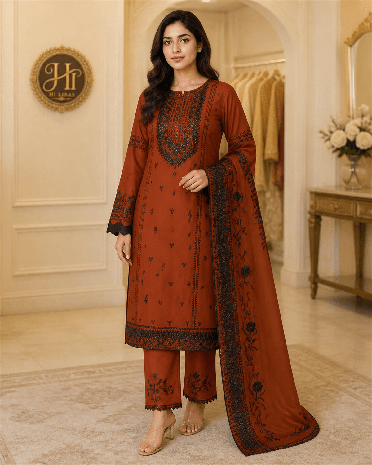 Agha Noor Embroidered Suit featured image