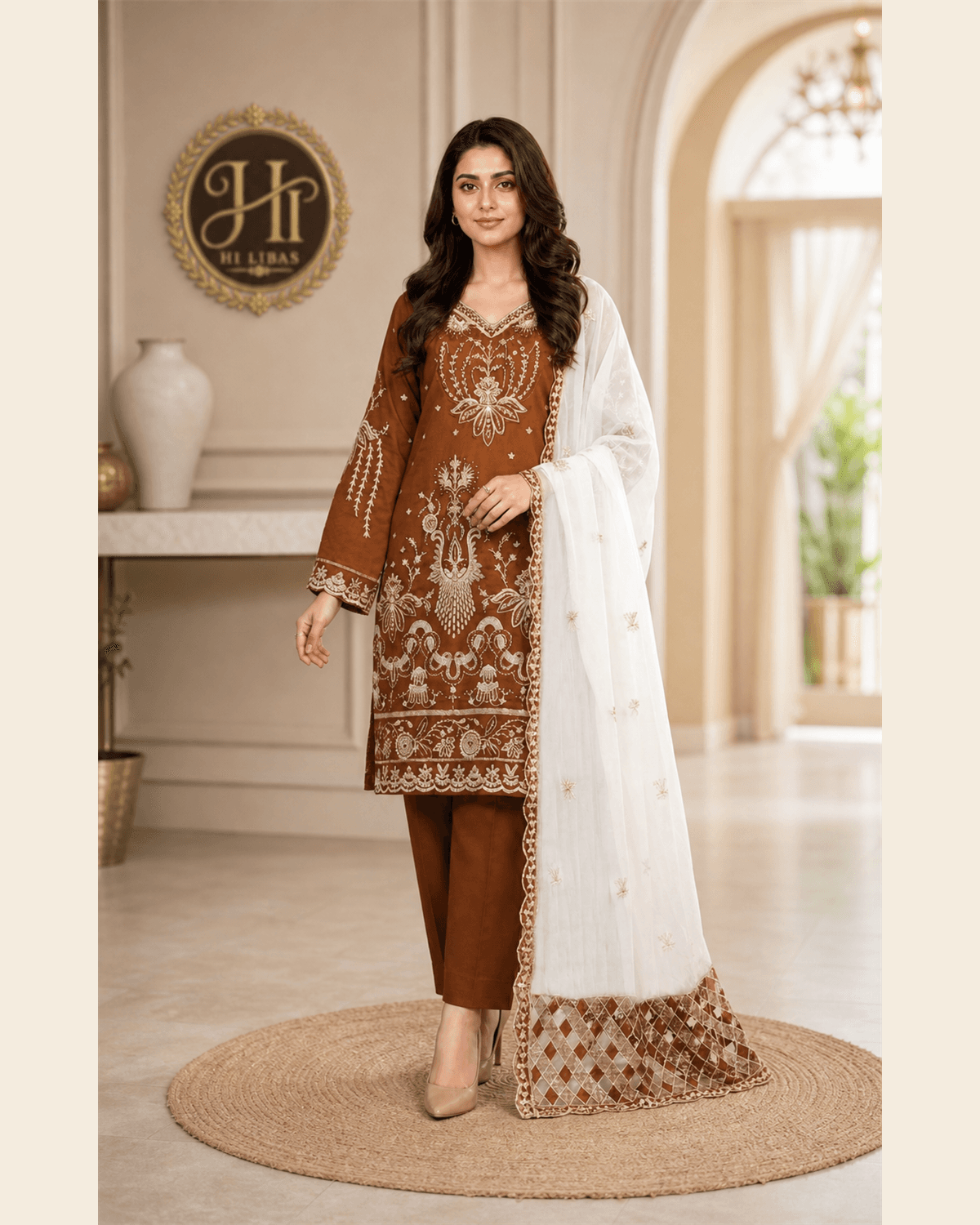 Khamaj Embroidered Cotton Suit featured image