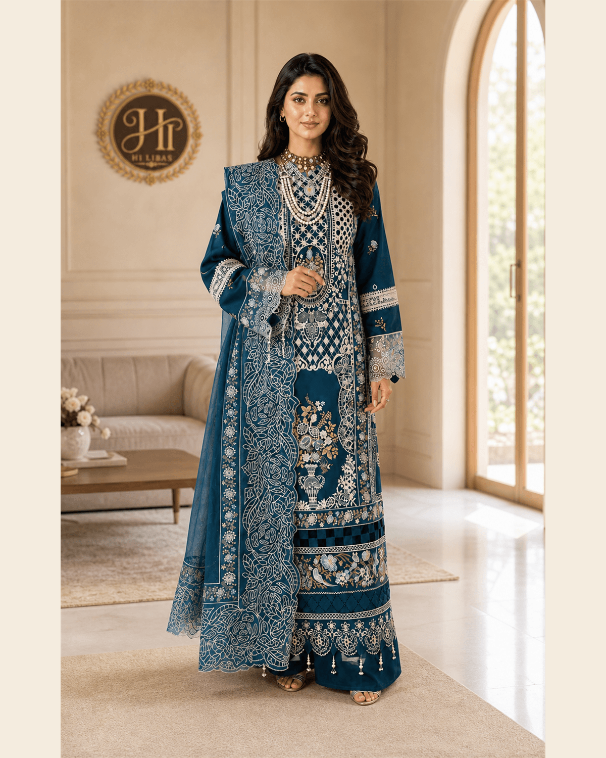 Bin Ilyas Embroidered Cotton Suit featured image