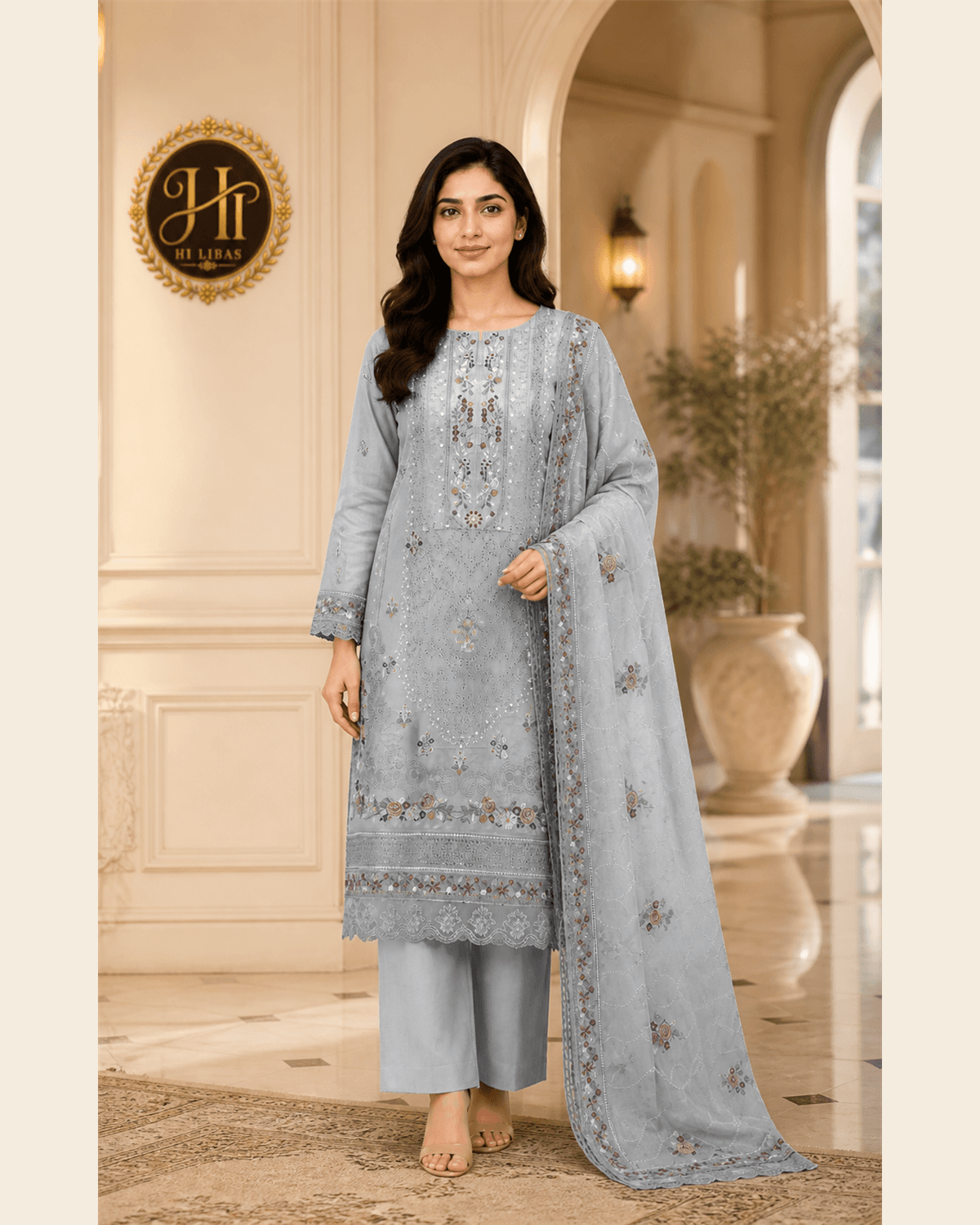 Bin Ilyas Embroidered Cotton Suit featured image
