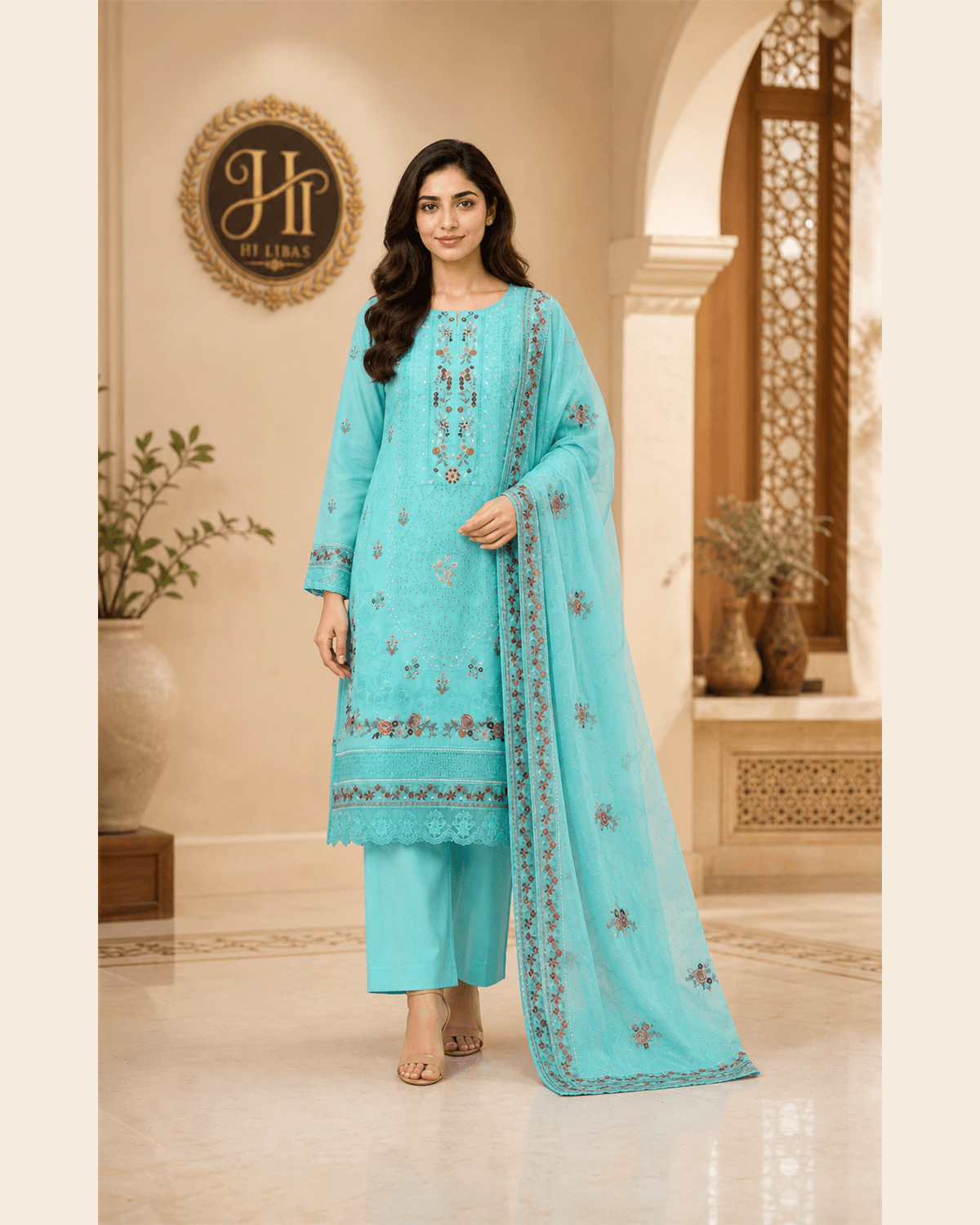 Bin Ilyas Embroidered Cotton Suit featured image