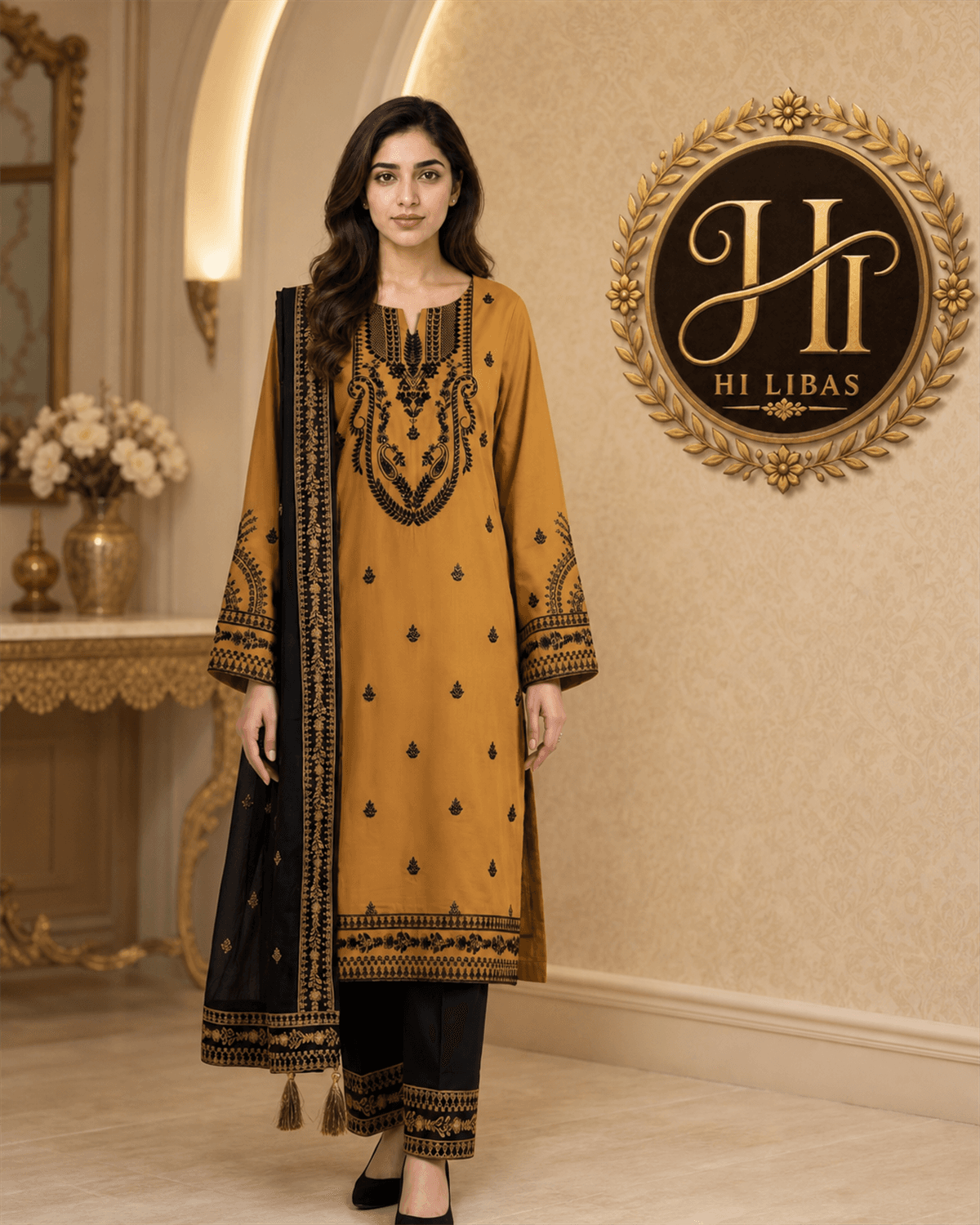 Khamaj Embroidered Cotton Suit featured image