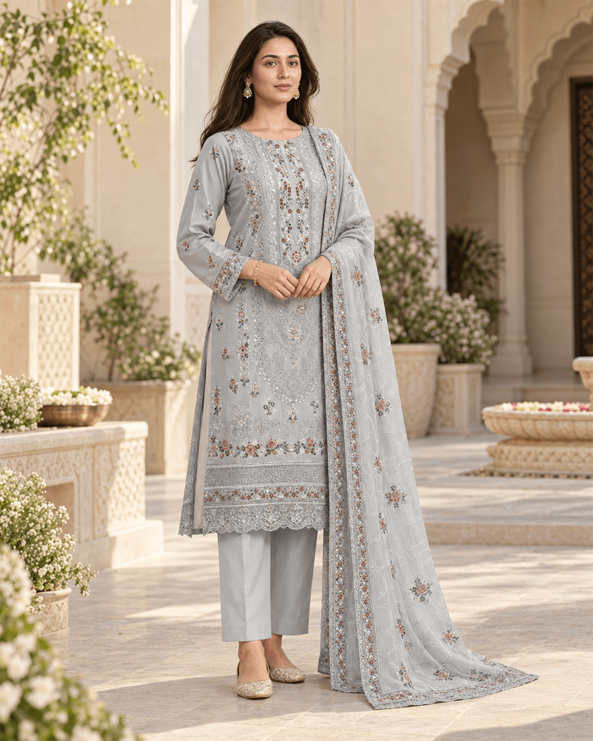 Bin Ilyas Embroidered Cotton Suit featured image